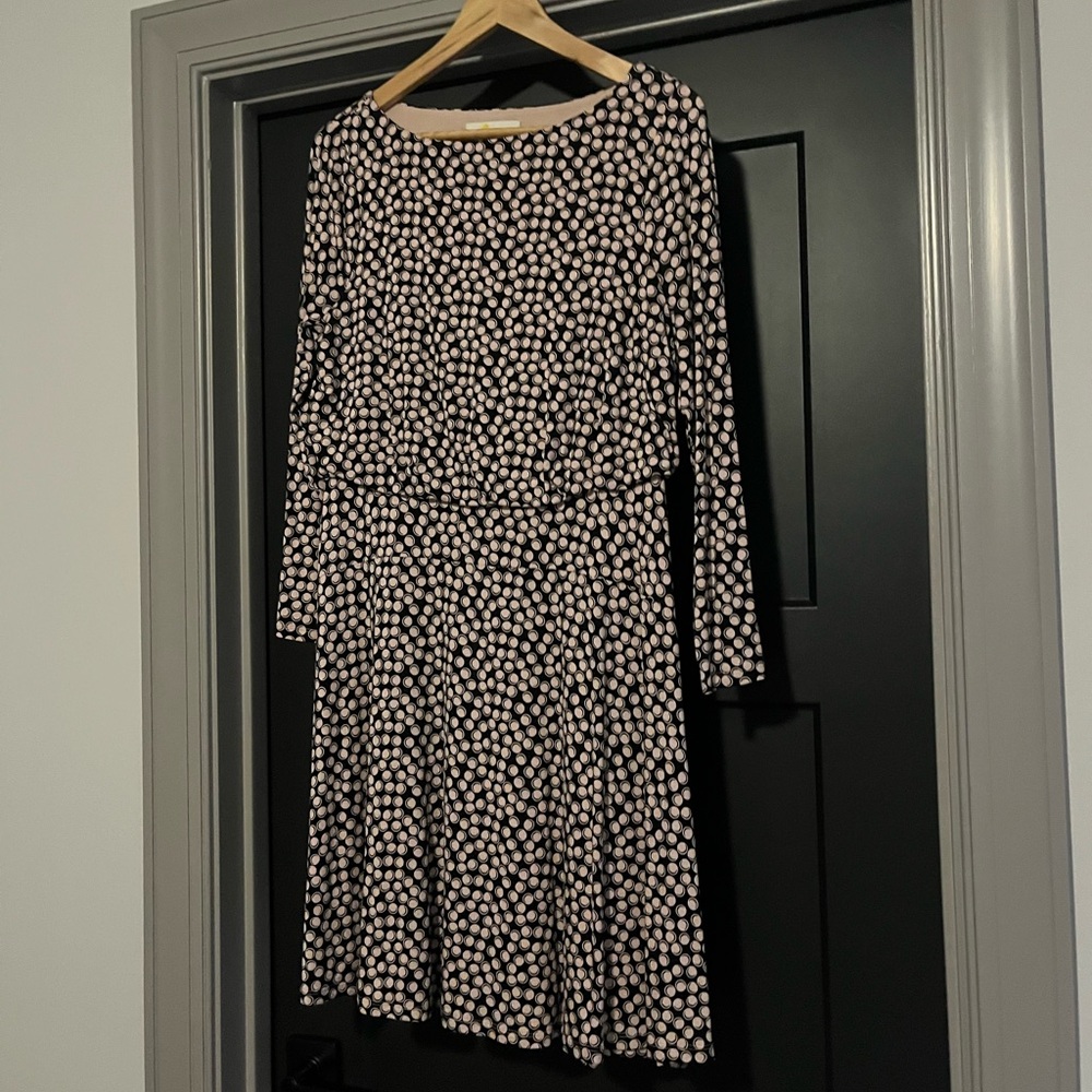 BODEN-Polka Dot Black and White Dress